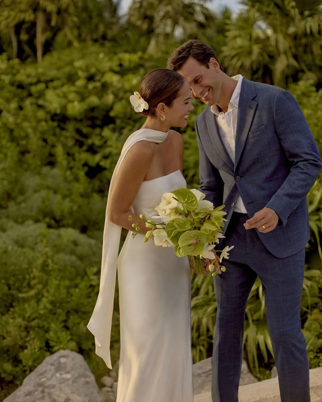 Wedding couple in the jungle at Conrad Tulum Riviera Maya