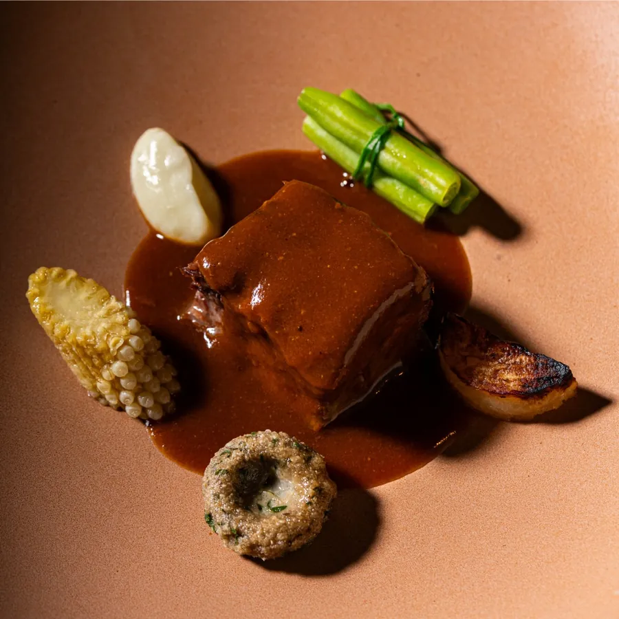 Plated course from the CUMÉ collaboration dinner