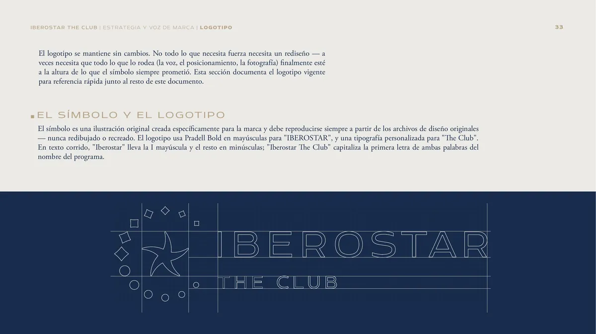 Iberostar The Club logo page from the brand book