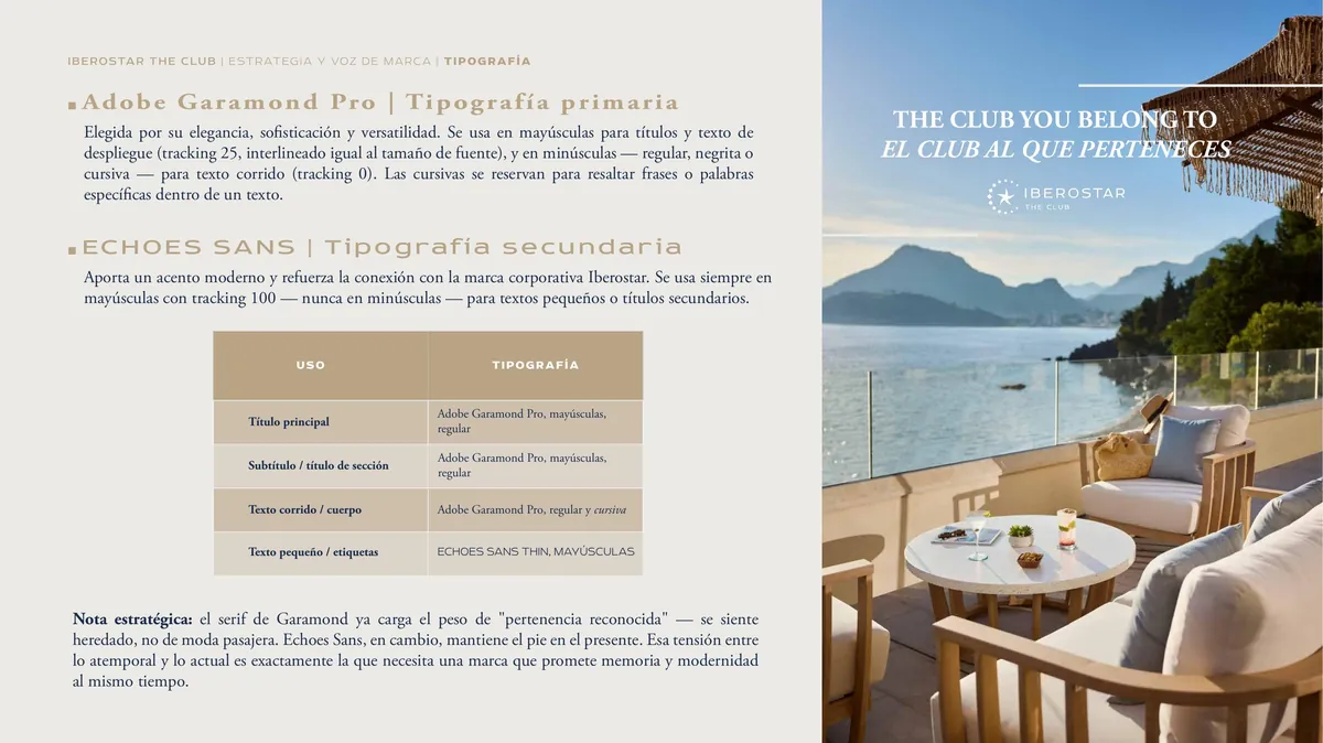 Typography page: Adobe Garamond Pro and Echoes Sans