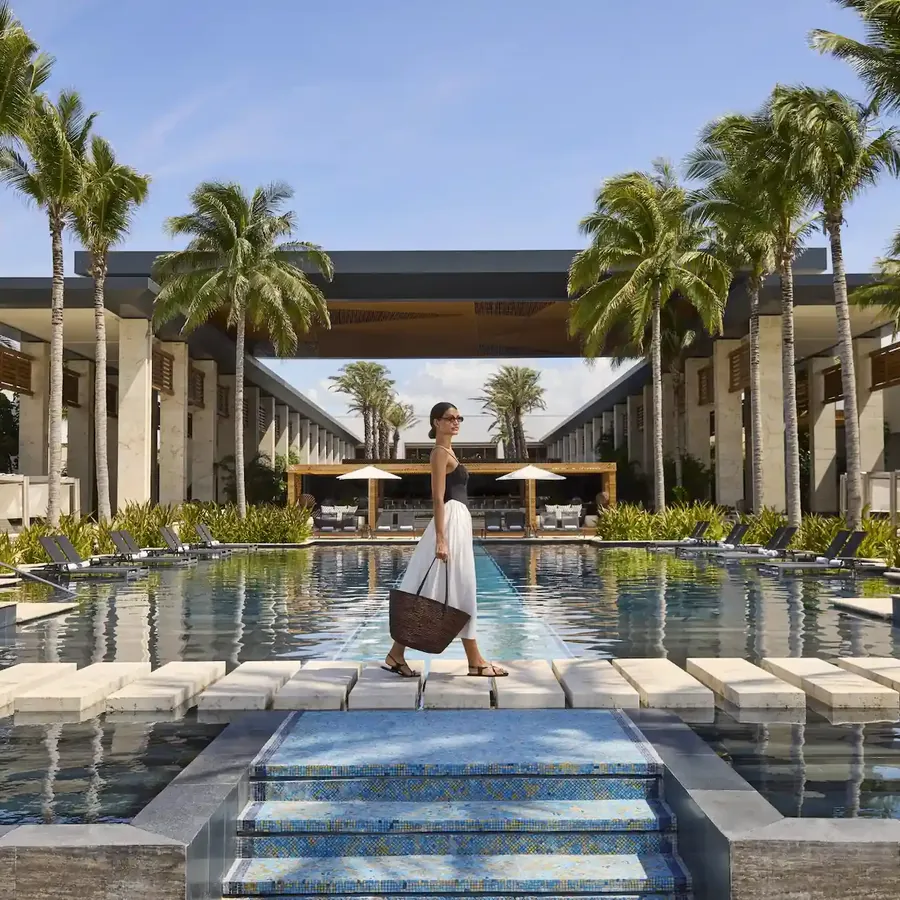 Main pool and architecture at Conrad Tulum